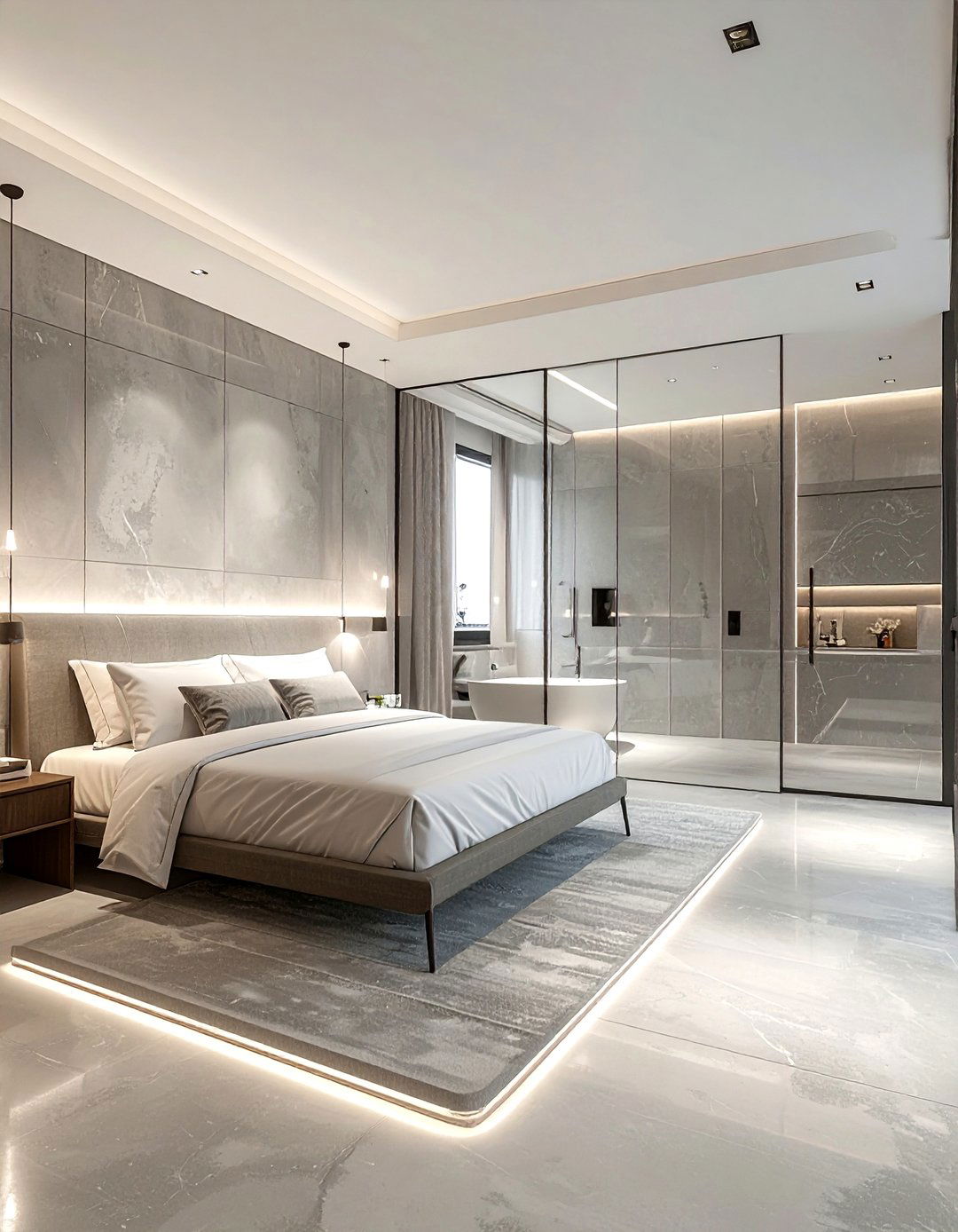 Seamless Concrete Flooring - 30 polished concrete bedroom ideas