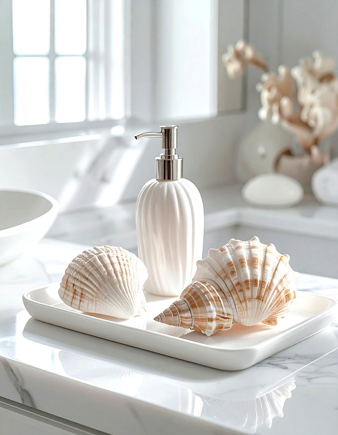 Seashell bathroom accessory - 30 coastal home decor ideas