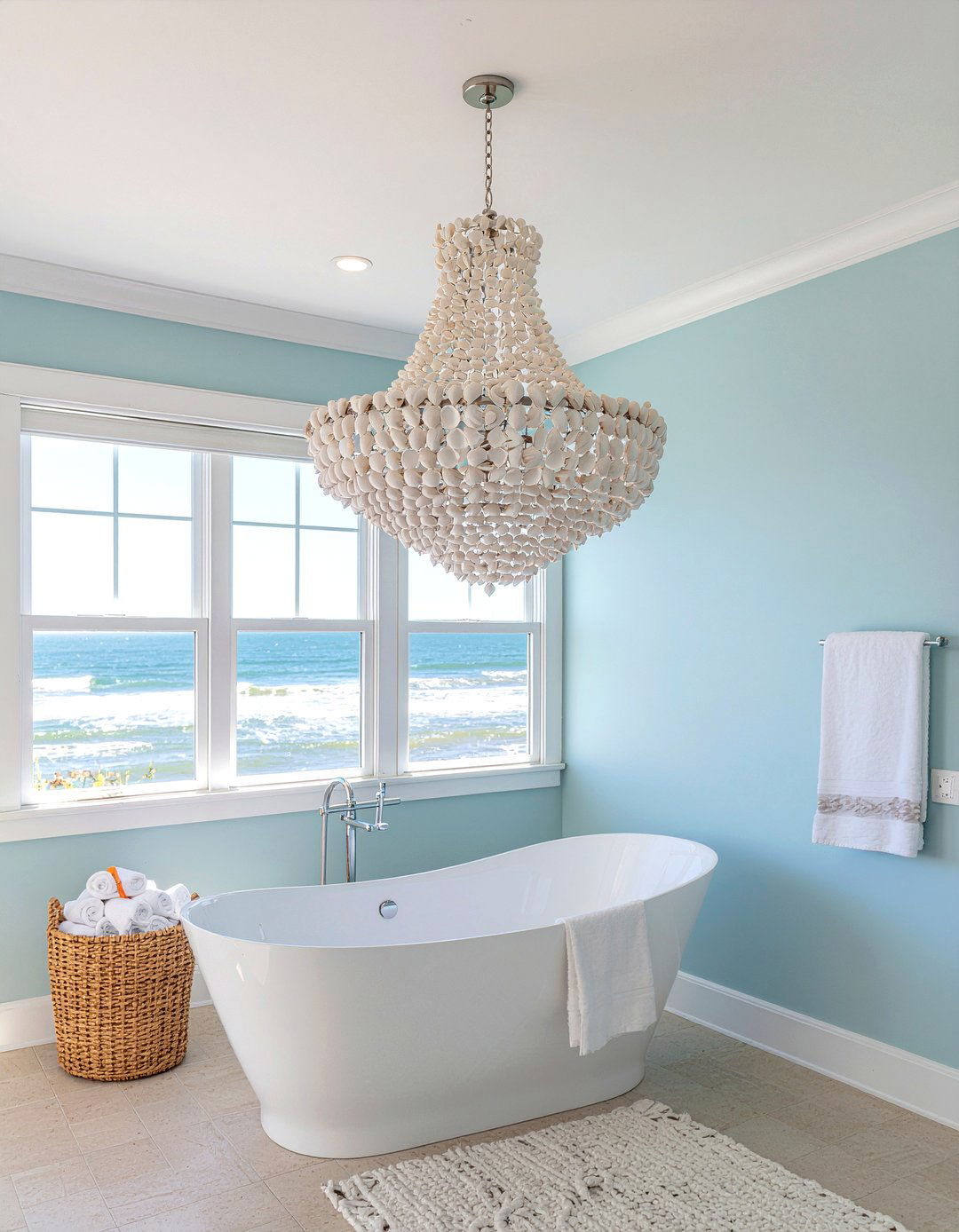 Seashell bathroom chandelier - 30 bathroom chandelier ideas