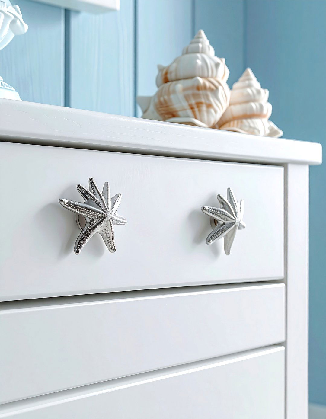Seashell cabinet knobs - 30 nautical kitchen ideas
