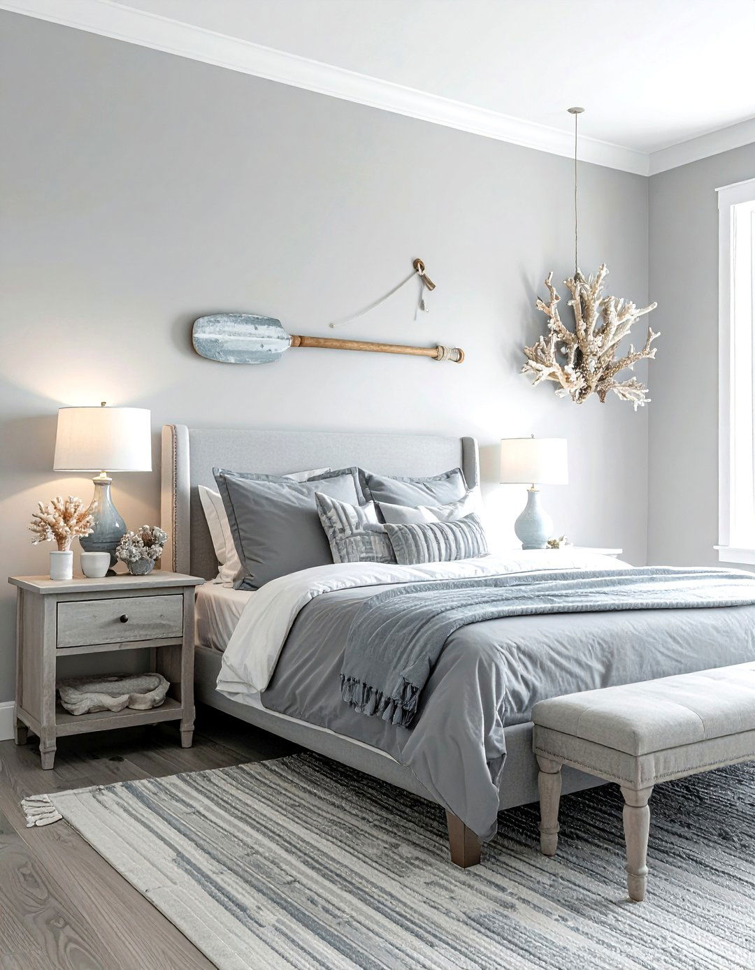 Seaside bedroom - 30 coastal gray bedroom ideas