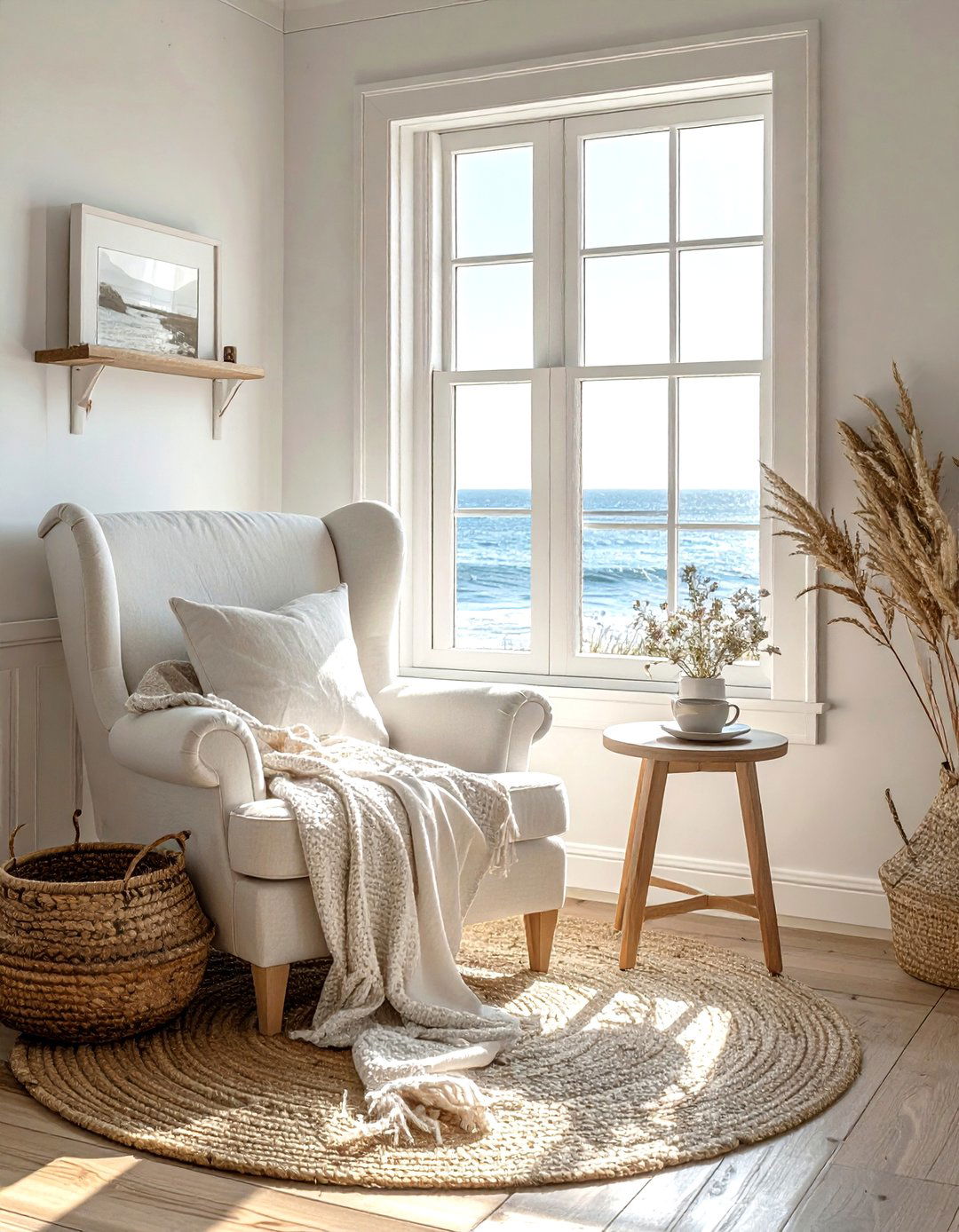 Seaside reading nook - 30 coastal grandmother decor ideas