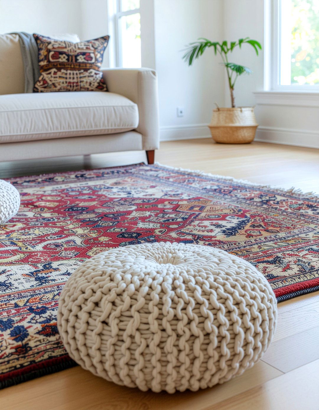 Secondhand Floor Pouf - 30 secondhand living room ideas
