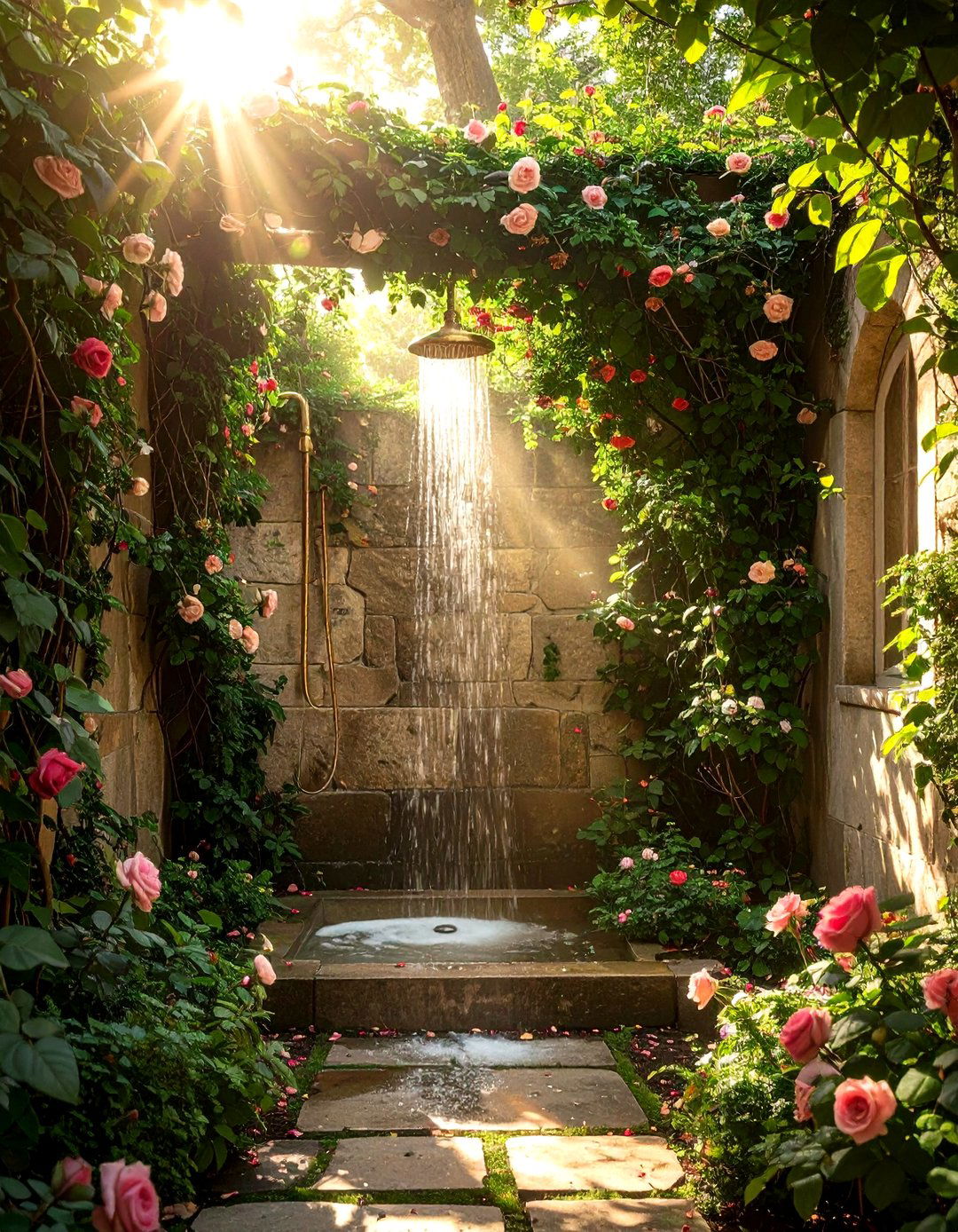 Secret garden shower - 30 outdoor bathroom ideas