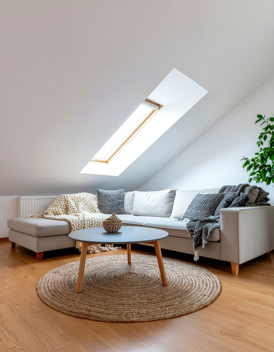 Sectional sofa under low ceiling - 30 sloped ceiling living room ideas