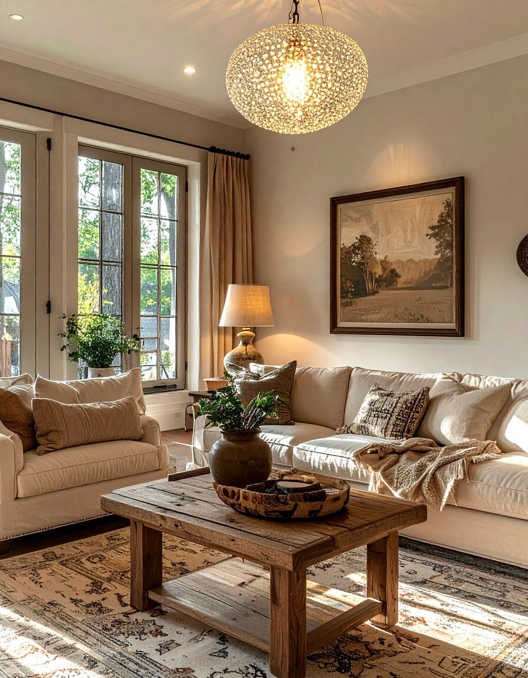 Seeded Glass Light - 30 living room pendant lighting ideas