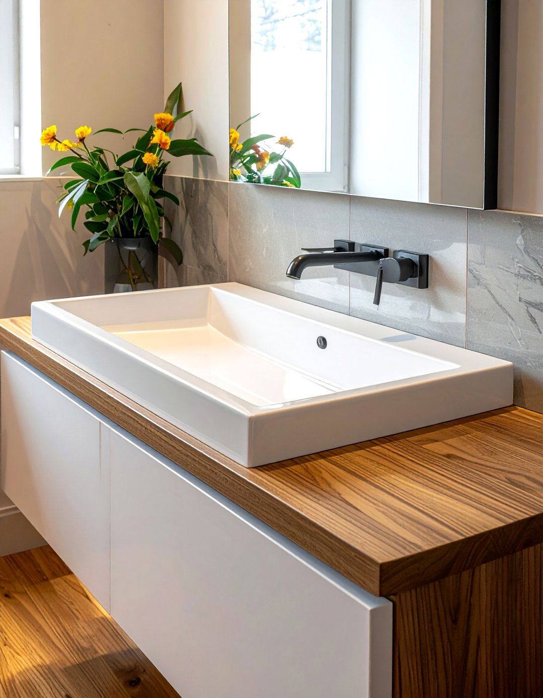 Semi Recessed Sink - 30 bathroom sink ideas