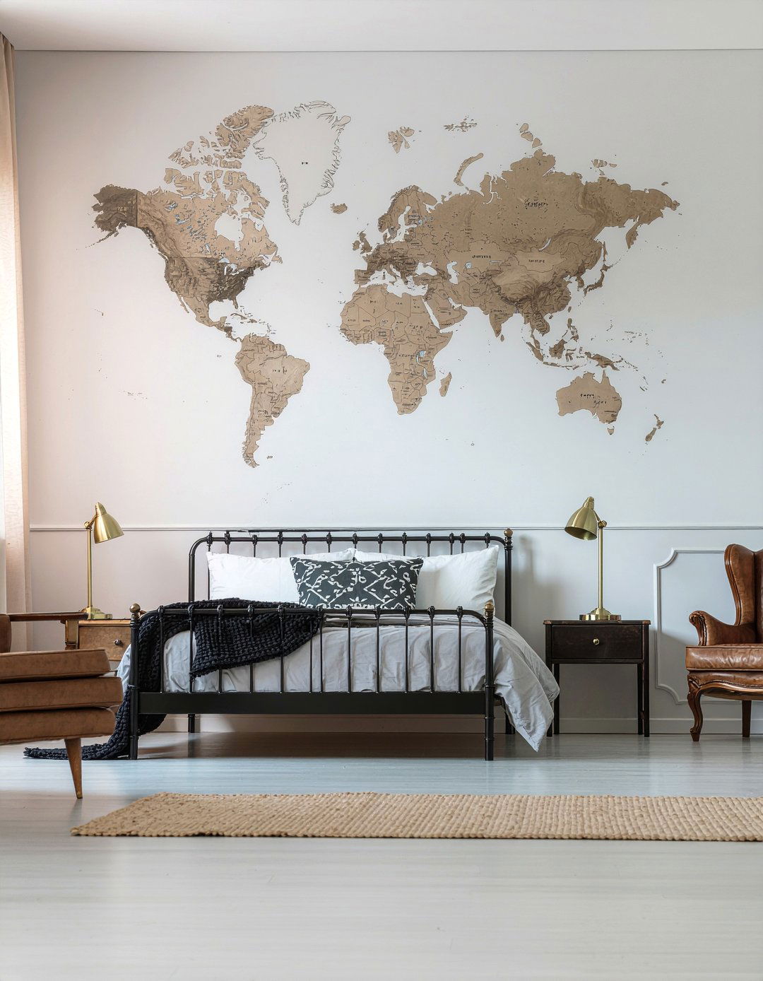 Sepia Map Wallpaper - 30 bedroom neutral wallpapers