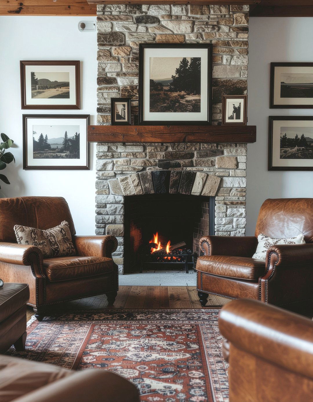 Sepia tone gallery - 30 living room photo displays