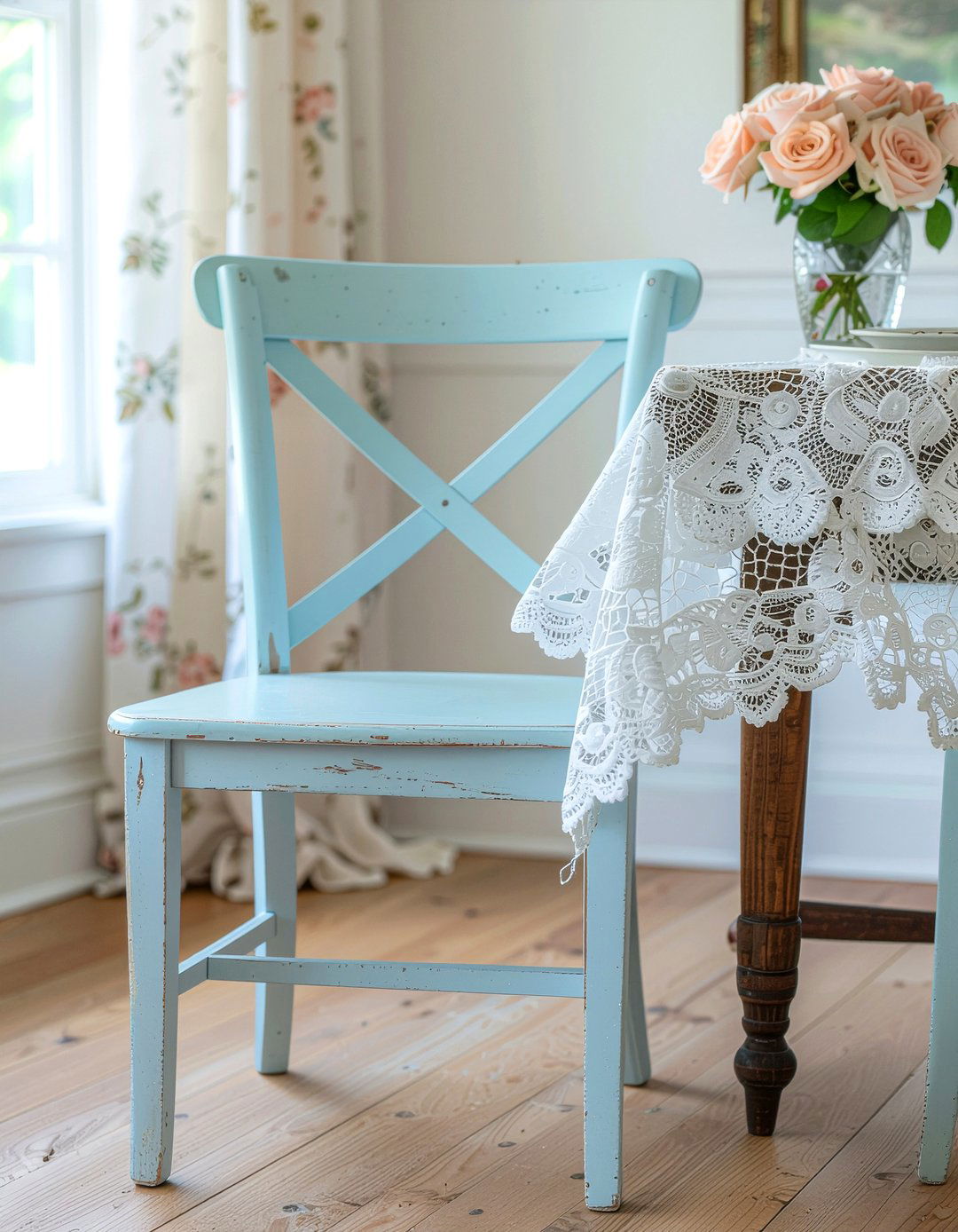Shabby Chic Dining Chair - 30 cross back dining chair ideas