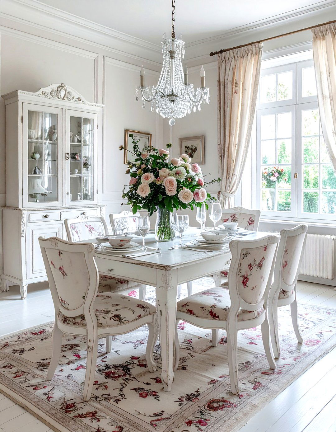 Shabby Chic Dining Room With White Furniture - 30 inherited dining room ideas