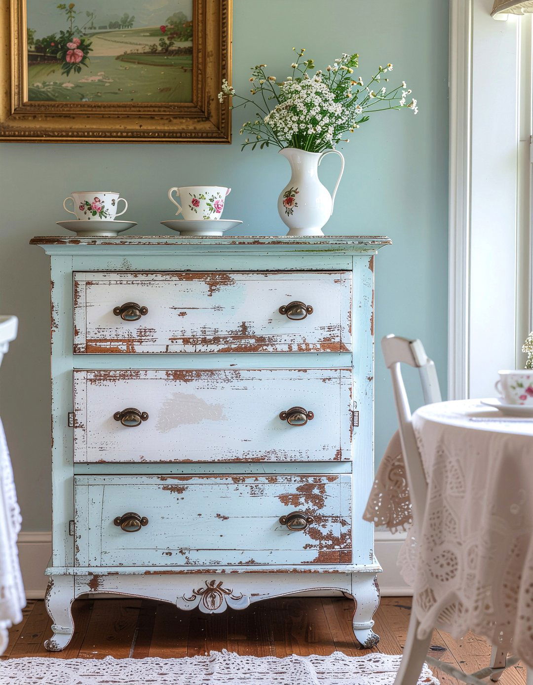 Shabby Chic Hutch - 30 dining room hutch ideas