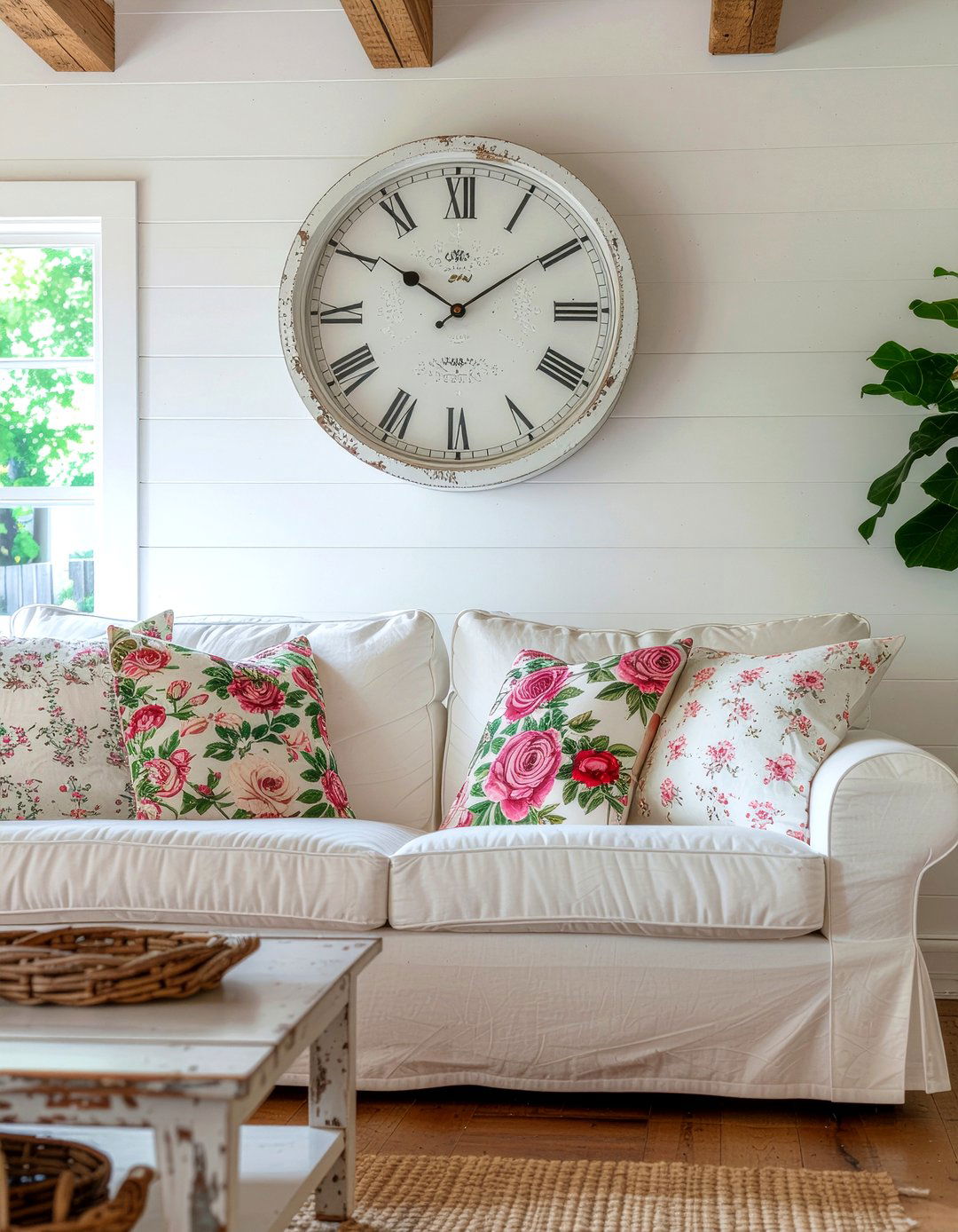 Shabby Chic Wall Clock - 30 living room vintage clocks