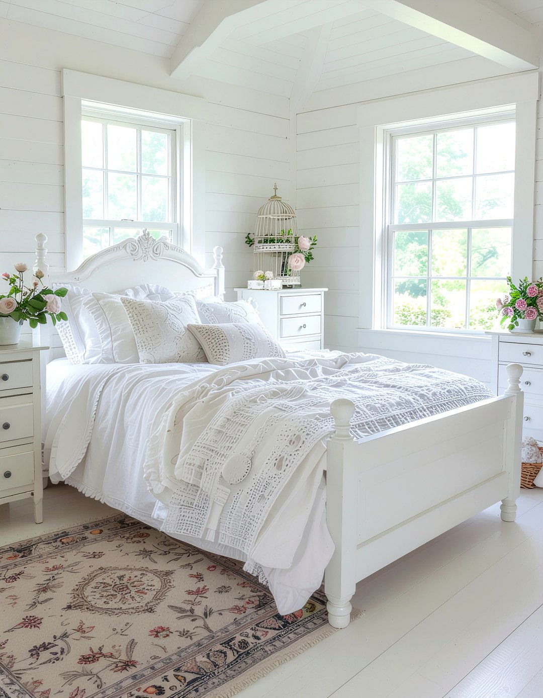 Shabby Chic White Bedding - 30 bedroom white bedding ideas