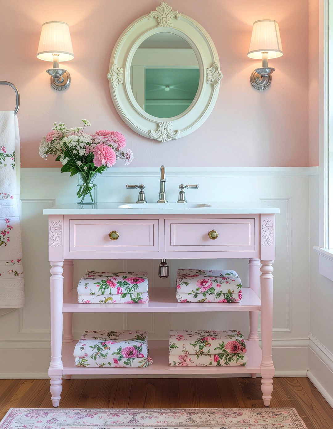 Shabby chic bathroom shelf - 30 bathroom etagere ideas