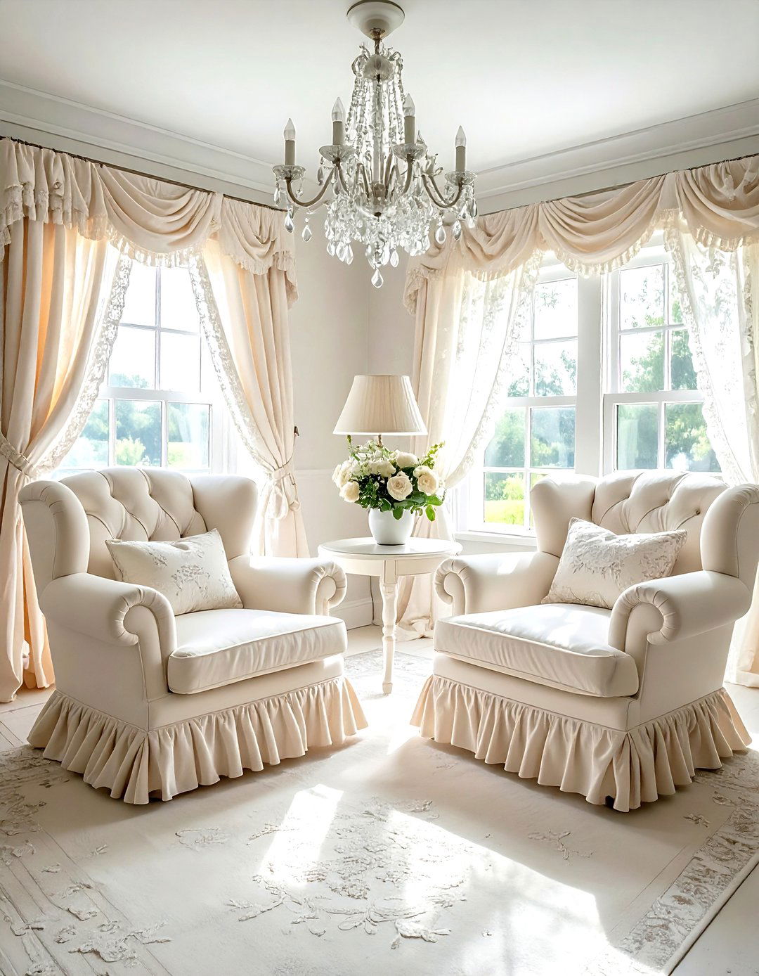 Shabby chic cream living room - 30 farmhouse cream living room ideas