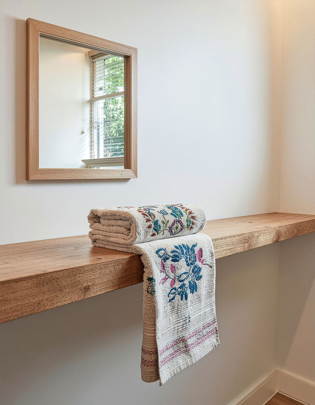 Shadow box - 30 bathroom towel display ideas