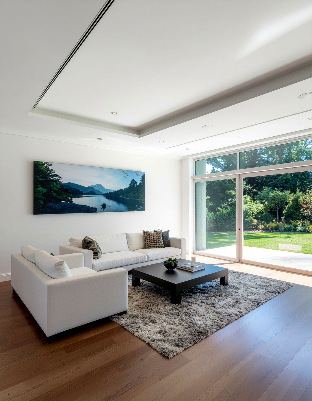 Shadow gap ceiling - 30 living room suspended ceiling ideas