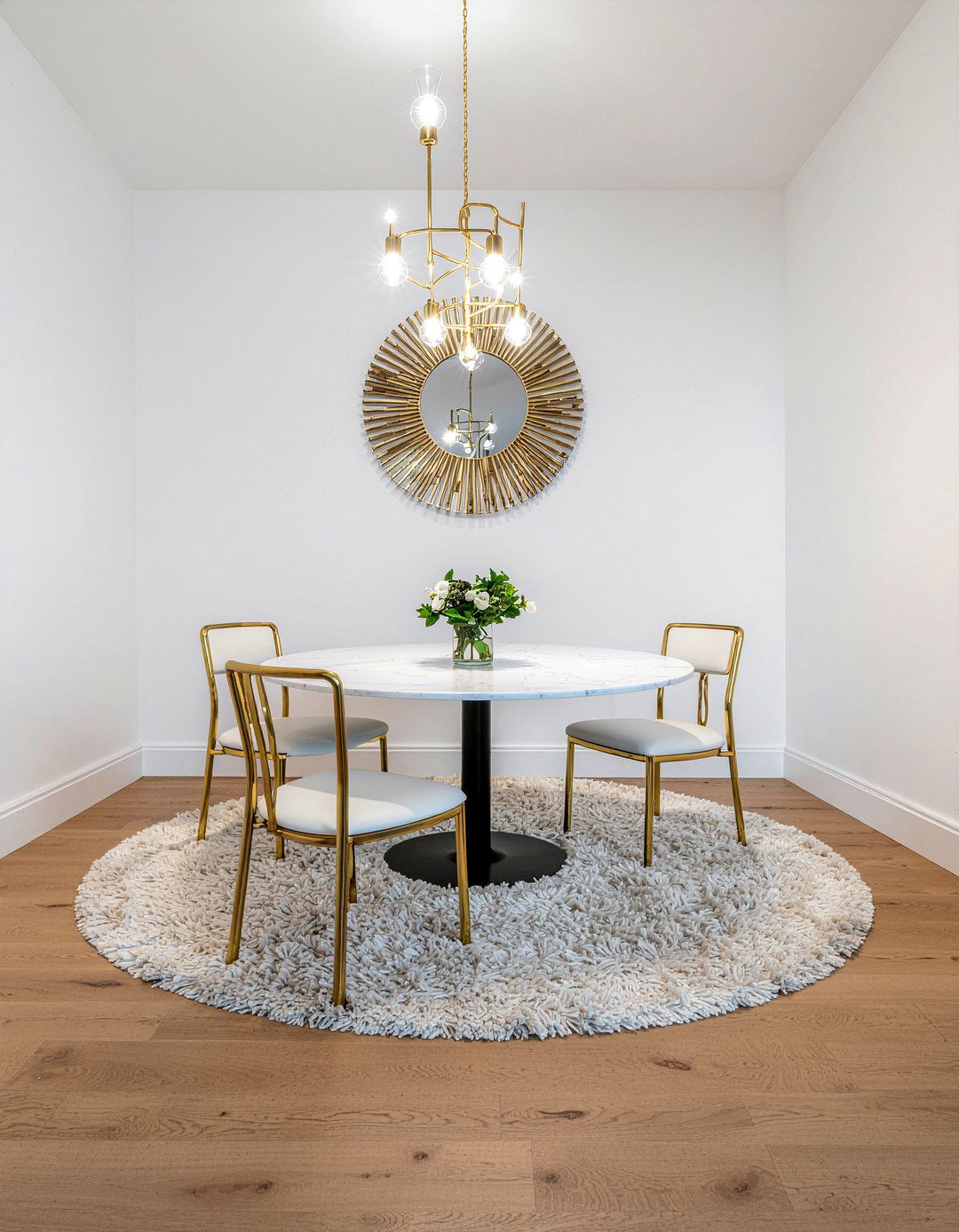 Shag round rug dining room - 30 round rug dining room ideas
