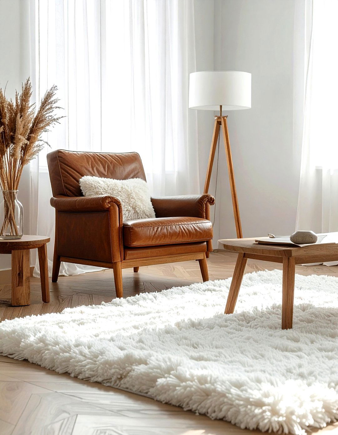 Shag rug living room - 30 living room rug ideas