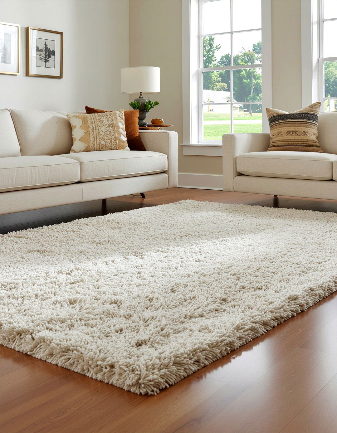 Shaggy area rug - 30 living room shag rugs