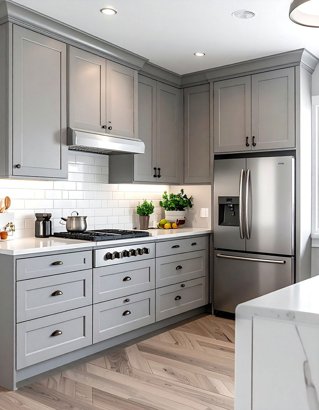 Shaker Cabinet Kitchen - 30 counter depth refrigerator kitchen ideas