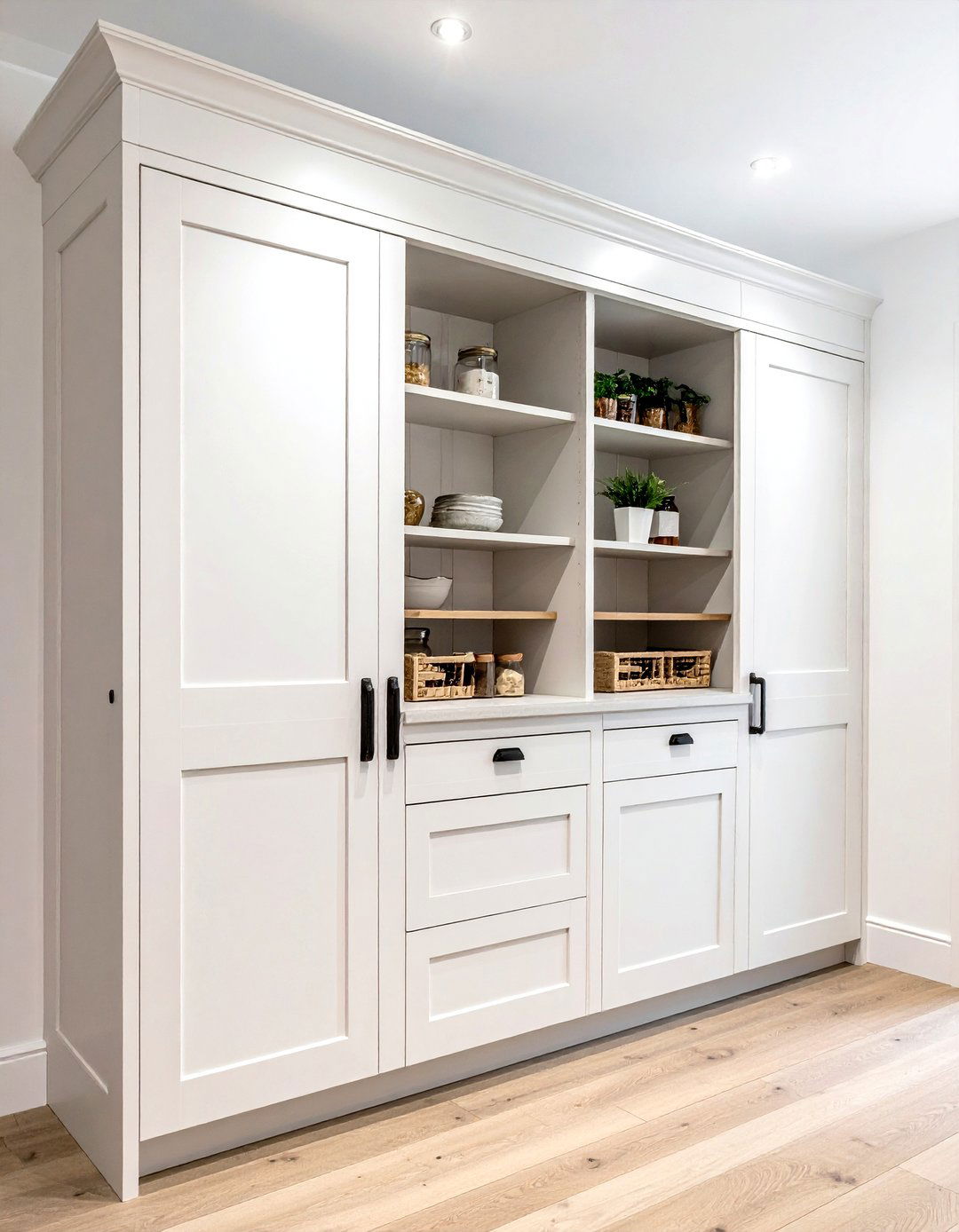 Shaker Style Pantry - 30 dining room built-in storage ideas