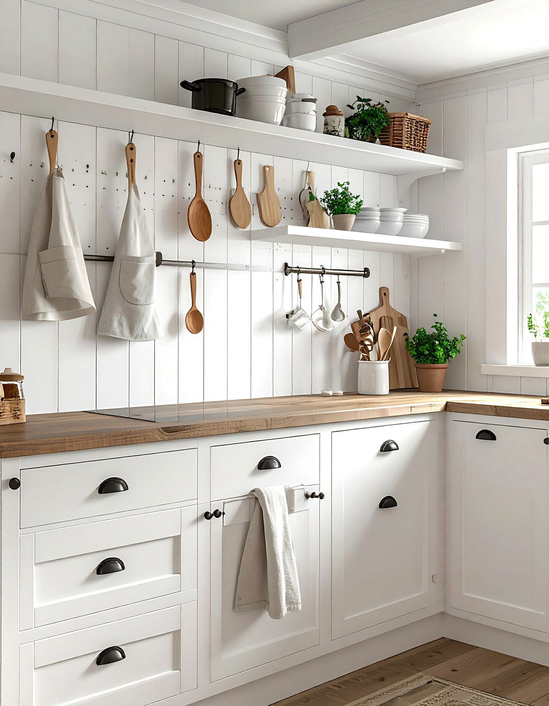 Shaker peg rail - 30 cottage kitchen ideas