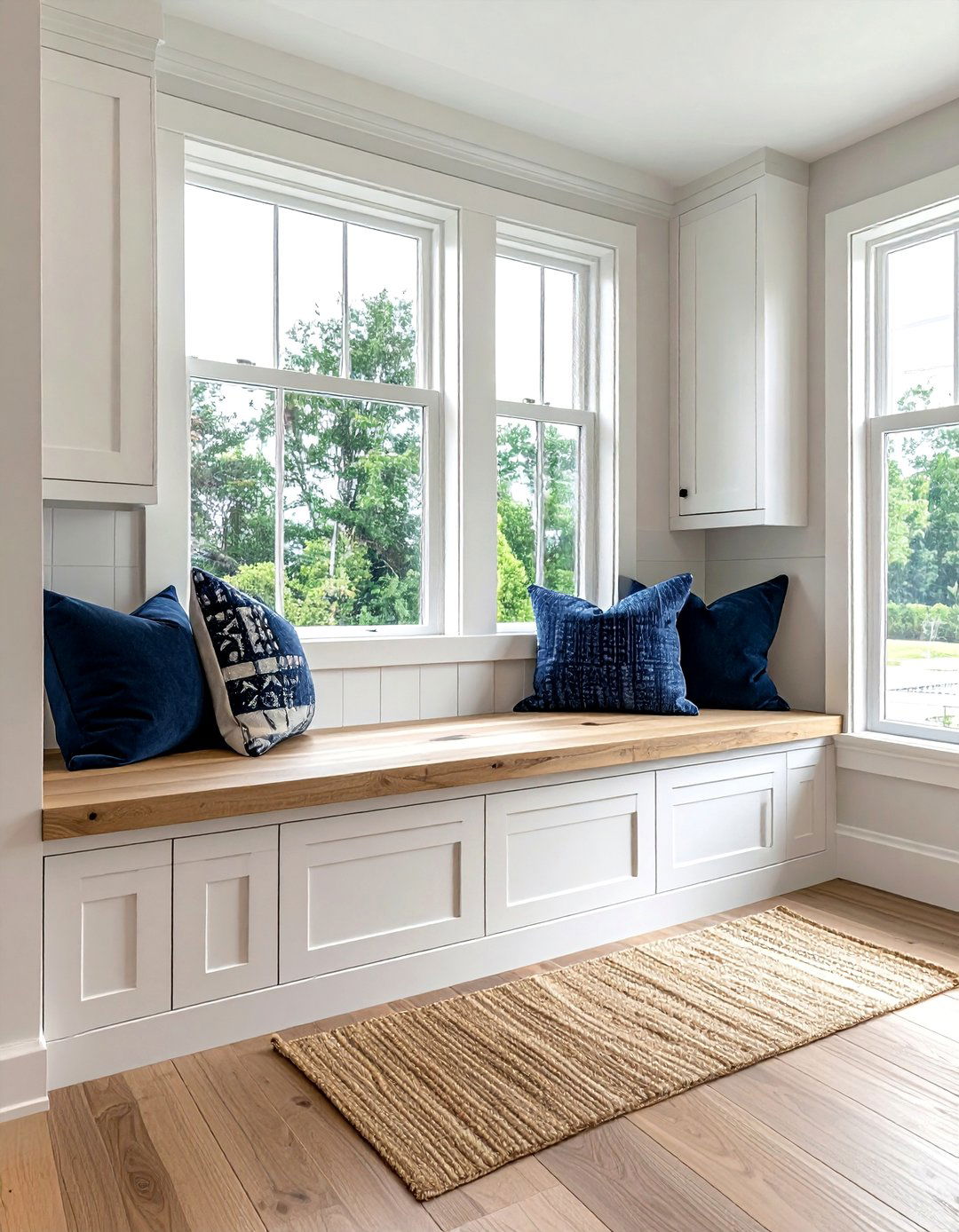 Shaker style kitchen window bench - 30 window seat kitchen ideas