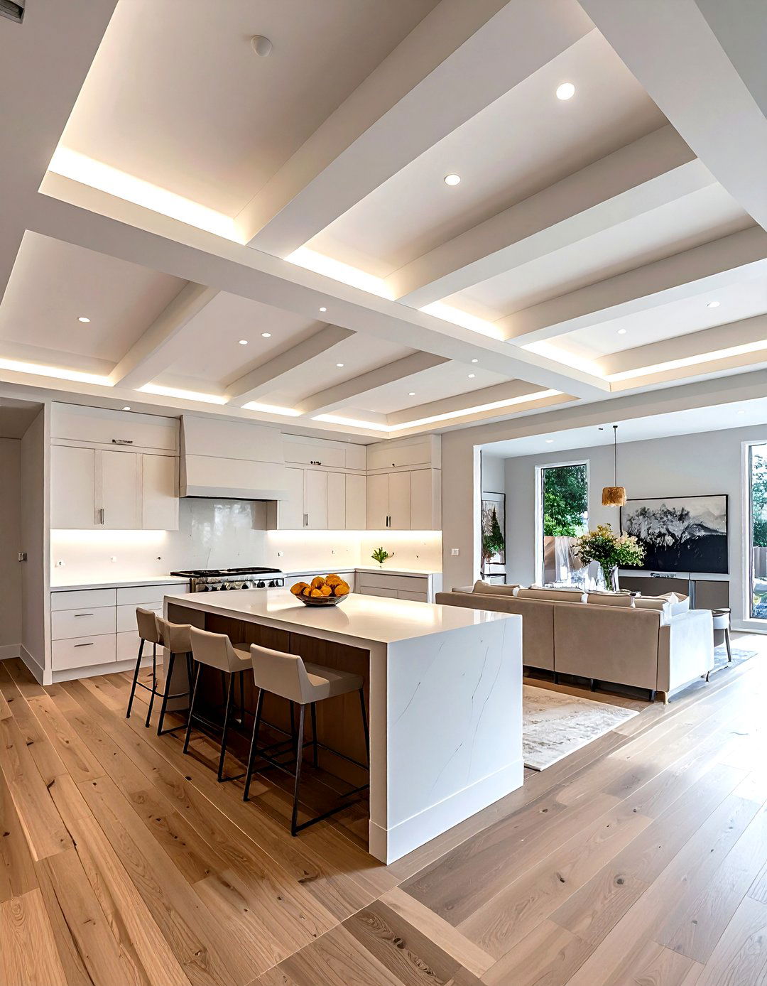 30 Elegant Kitchen Coffered Ceiling Ideas for Luxury Homes