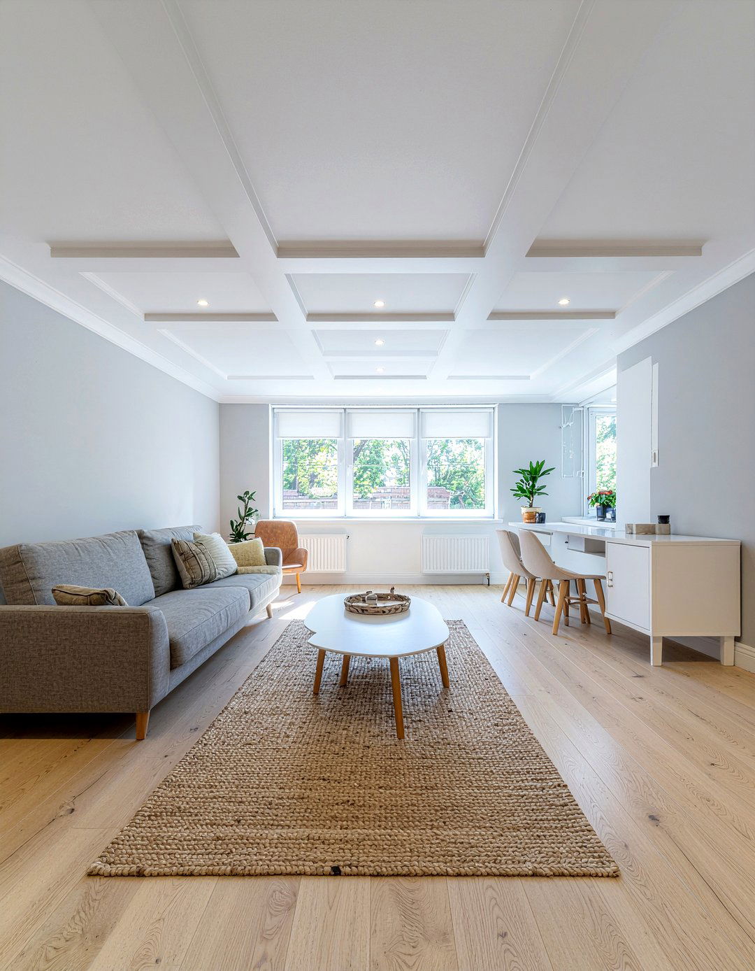 Shallow Grid Ceiling - 30 living room coffered ceiling designs