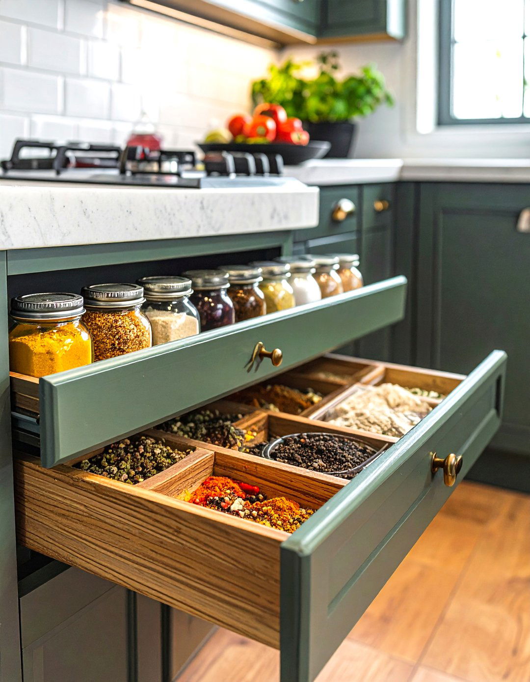 Shallow Kitchen Drawer Spice Storage - 30 spice drawer kitchen ideas