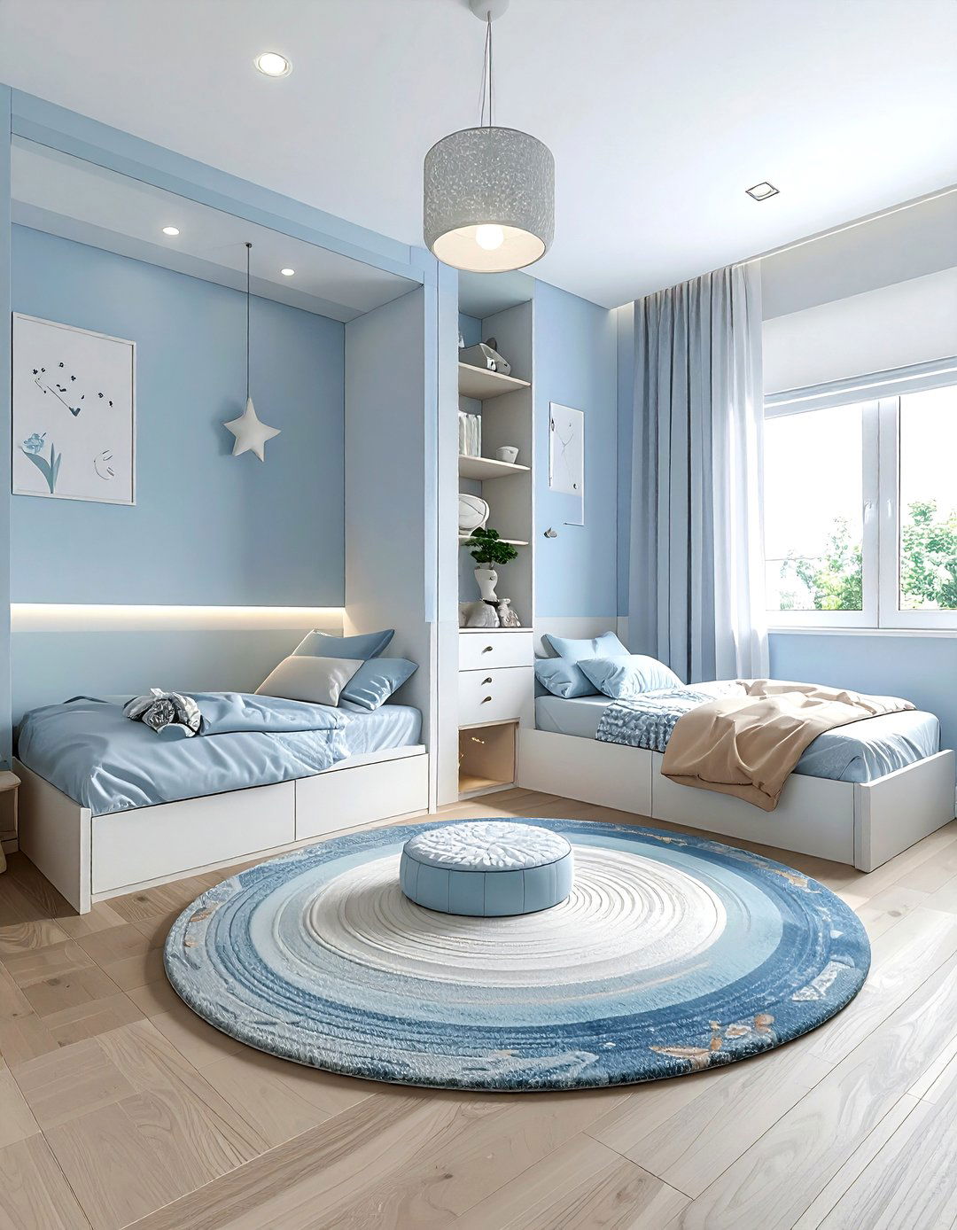 Shared bedroom layout for two kids - 30 bedroom floor plan ideas