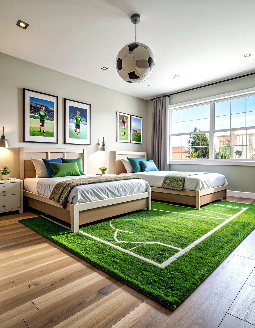 Shared soccer bedroom for brothers - 30 soccer bedroom ideas