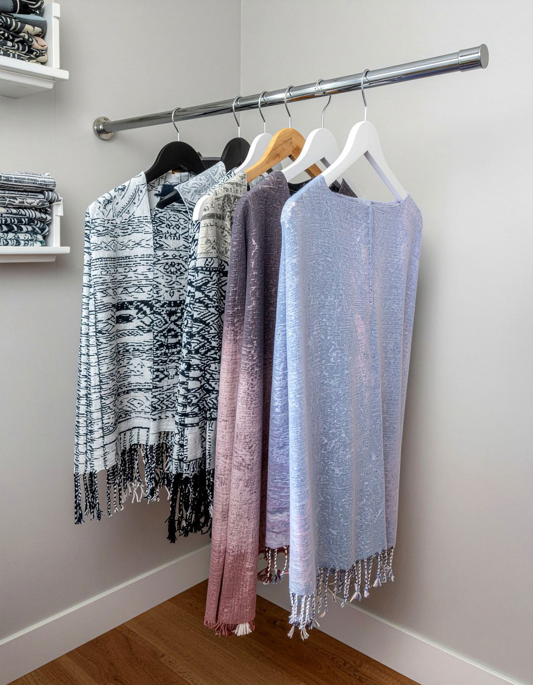 Shawl and wrap hangers - 30 bedroom space saving hangers