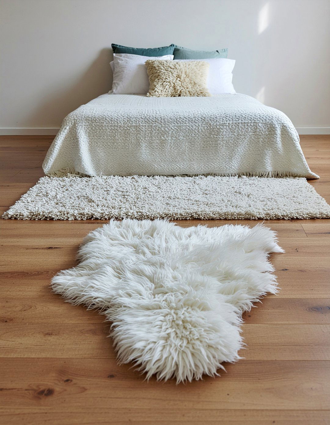 Sheepskin Faux Fur Bedroom Rug - 30 faux fur bedroom ideas