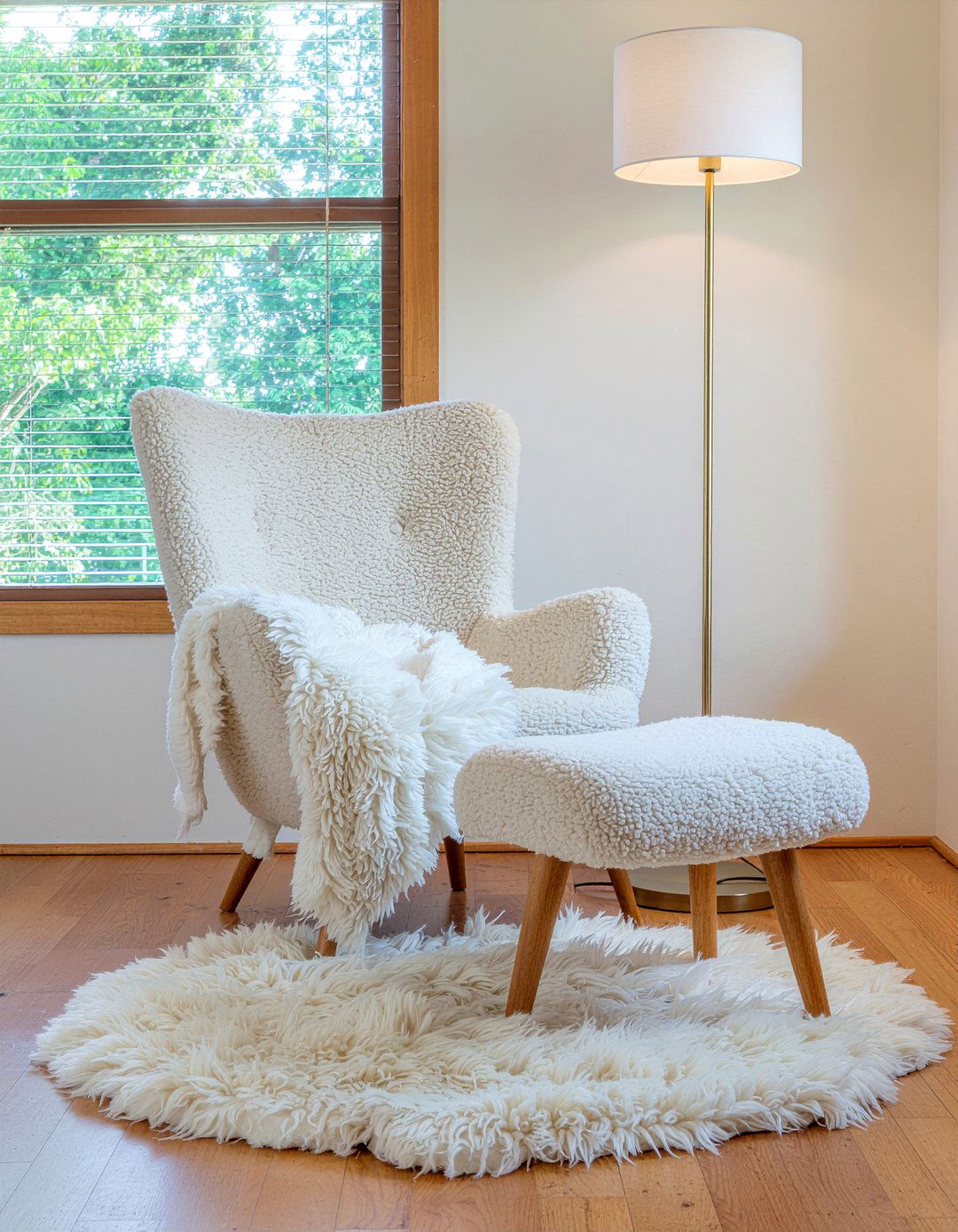 Sheepskin Reading Nook - 30 sheepskin bedroom ideas