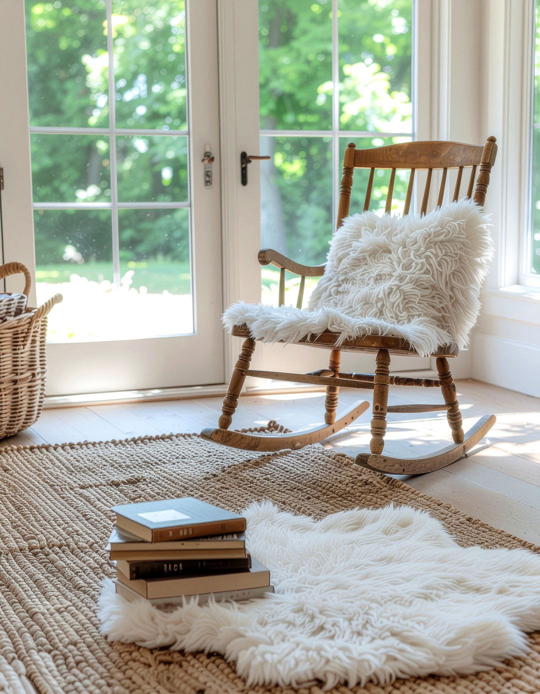 Sheepskin Rug - 30 wool living room ideas
