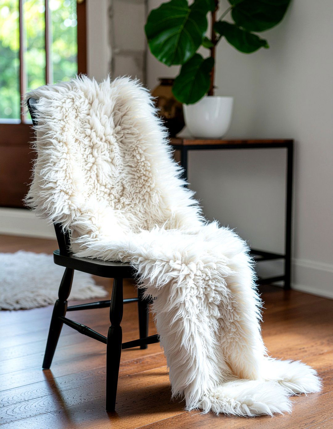 Sheepskin Rug Chair Decor - 30 Danish dining room ideas
