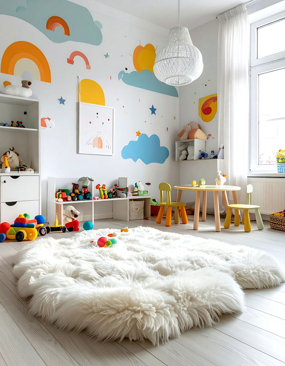 Sheepskin Rug In Kids Playroom - 30 sheepskin decor ideas
