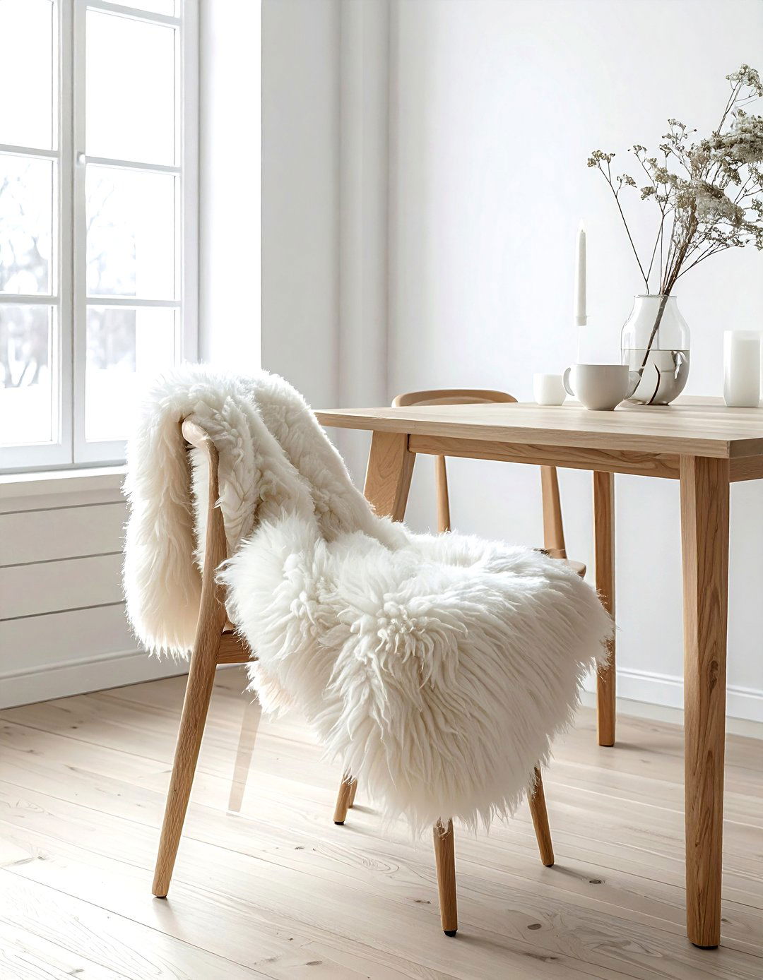 Sheepskin Throw Dining Chair - 30 dining room soft settings