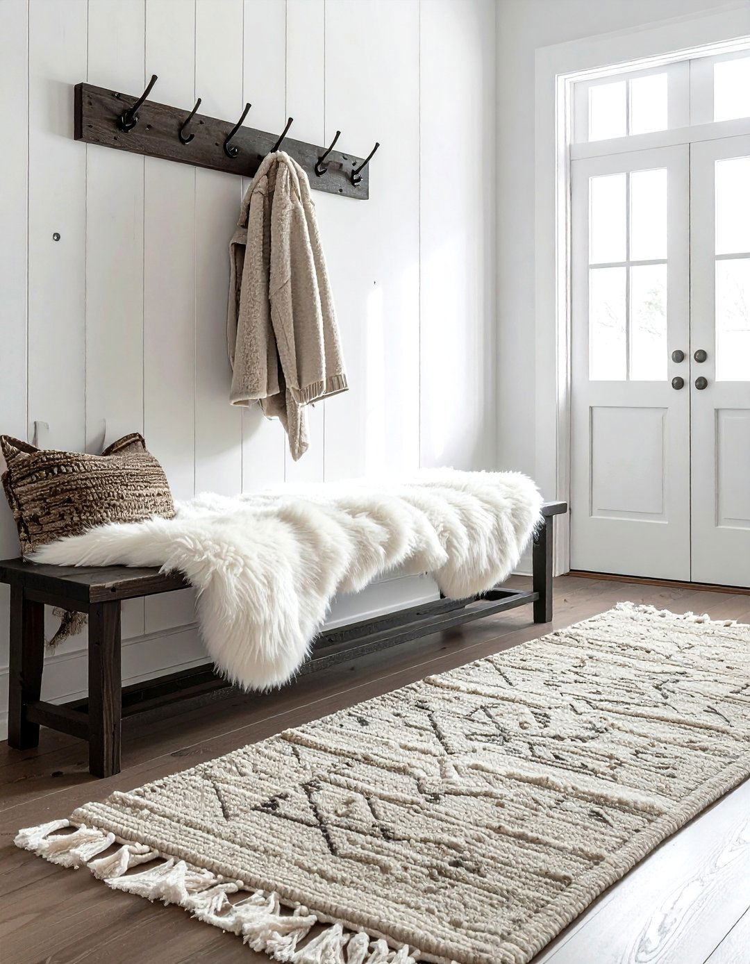 Sheepskin Throw For Bench Seating - 30 sheepskin decor ideas