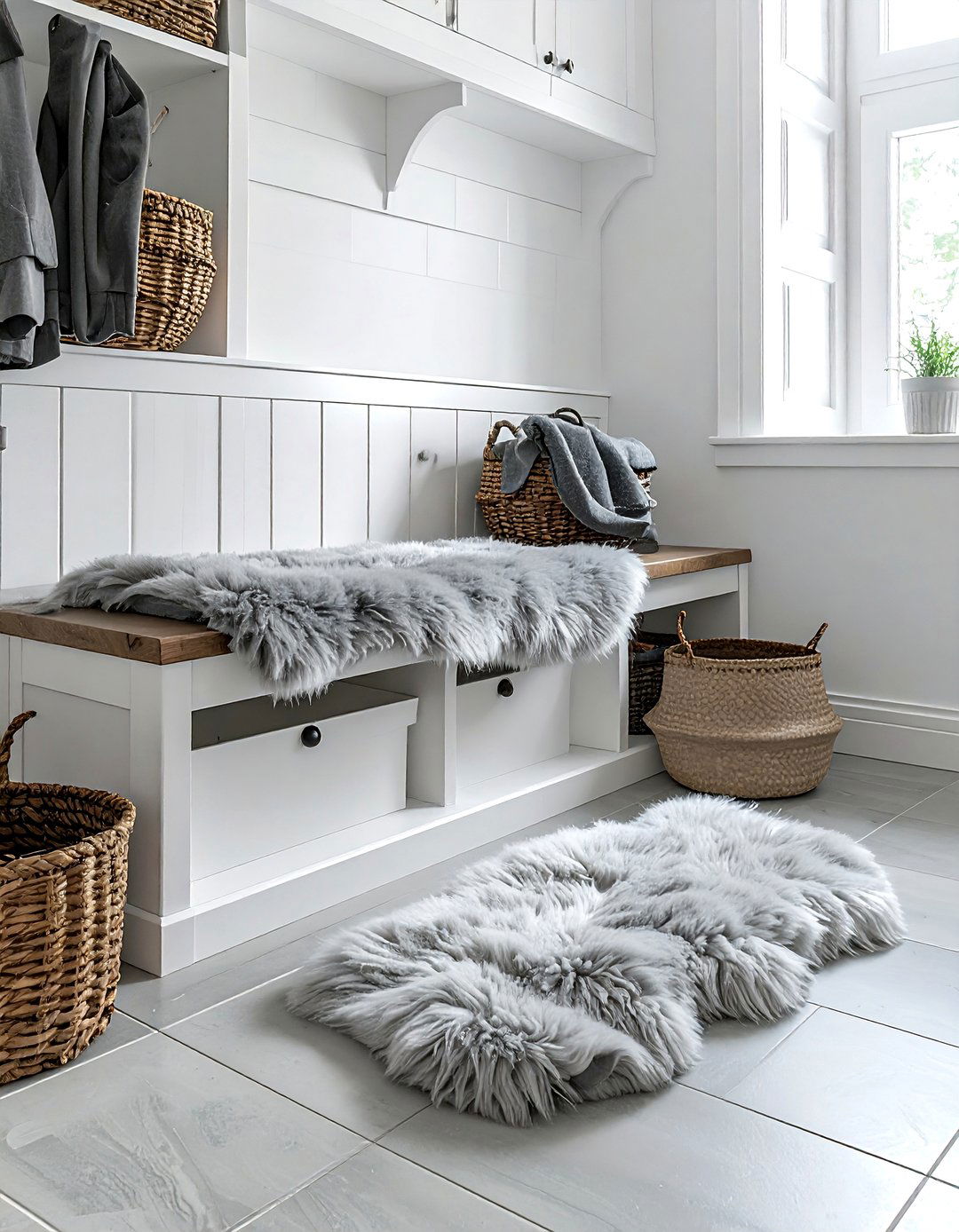 Sheepskin Throw For Mudroom Bench - 30 sheepskin decor ideas
