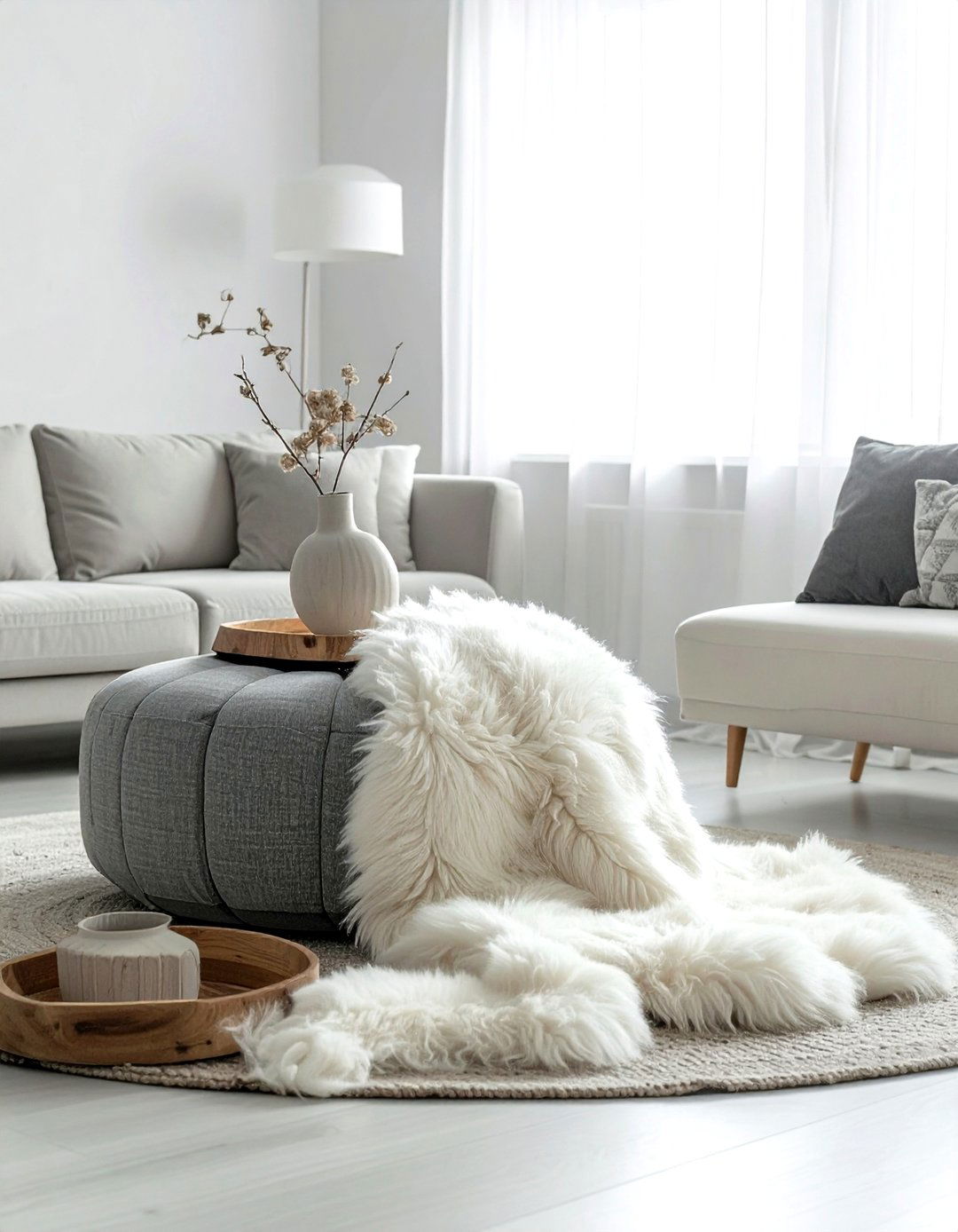 Sheepskin Throw For Ottoman - 30 sheepskin decor ideas