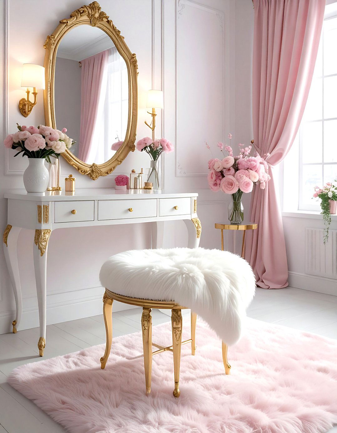 Sheepskin Throw For Vanity Stool - 30 sheepskin decor ideas