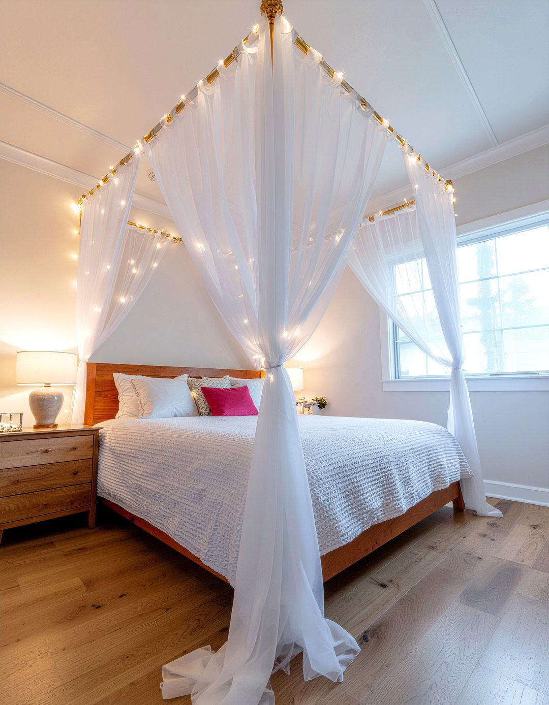 Sheer Canopy Bed Divider - 30 bedroom curtain dividers