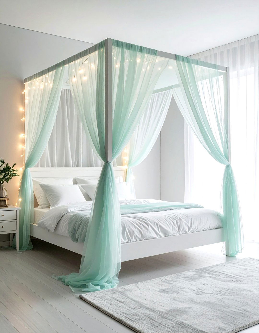Sheer Canopy Bed - 30 mermaid bedroom ideas
