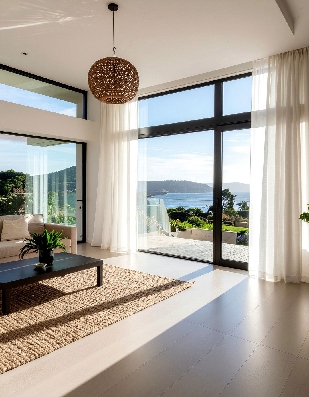 Sheer Curtains - 30 calming living room ideas