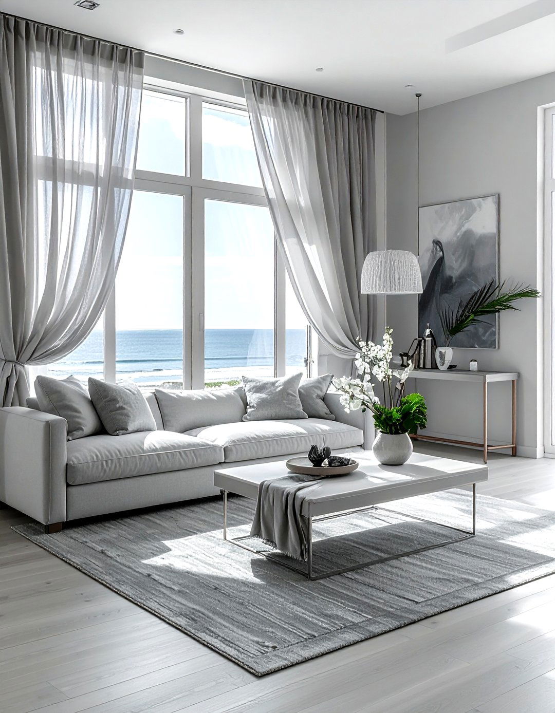 Sheer Curtains Gray Living Room - 30 coastal gray living room ideas