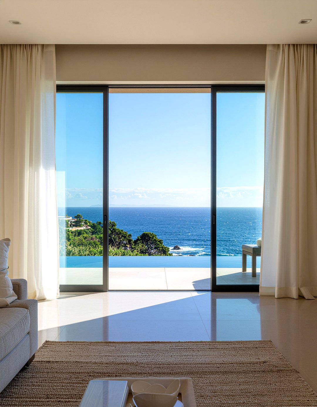 Sheer Curtains Natural Light - 30 narrow living room ideas